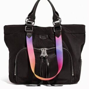 Aimee Kestenburg Lighten Up Convertible Tote Purse Shoulder Bag Lg Nylon Leather